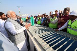 Honourable Prime Minister Shri Narendra Modi inaugurated India s longest sea bridge the Atal Bihari Vajpayee Sewri Nhava Sheva Atal Setu on 12th January