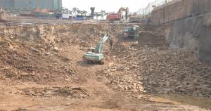 Excavation work in progress at UG CSMIA Station